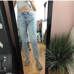 AE light wash mom jeans